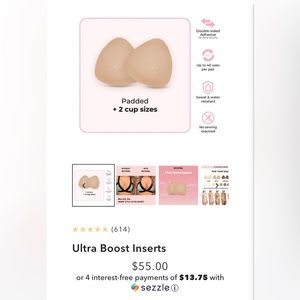 Boomba adhesive bra insert in beige, B cup